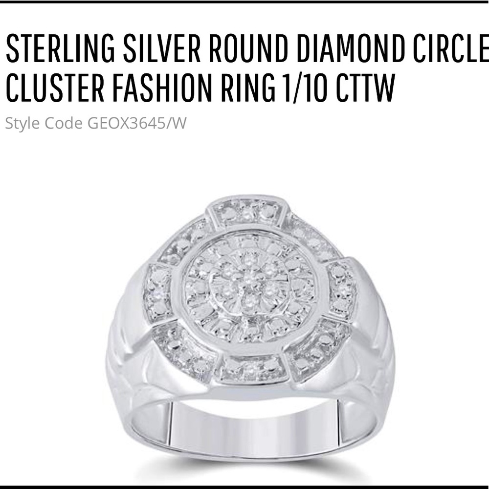REAL DIAMOND 1/10ct MEN Statement head turner ring! NOT CZ! HUGE Sale HURRY! WOW